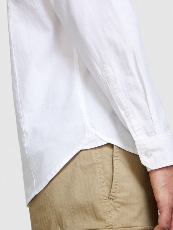 %100 Pamuk Slim Fit Oxford Gömlek Erkek Beyaz Gömlek - 324P5HHLSQ031