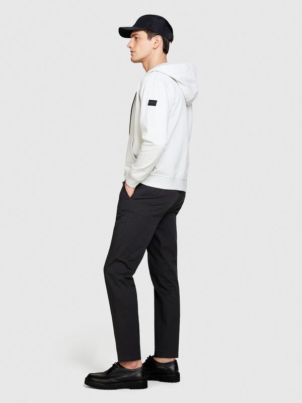 %100 Pamuk Tam Boy Fermuarlı Cepli Kapüşonlu Sweatshirt Erkek Renkli Sweatshirt - 324P3FPPS500B