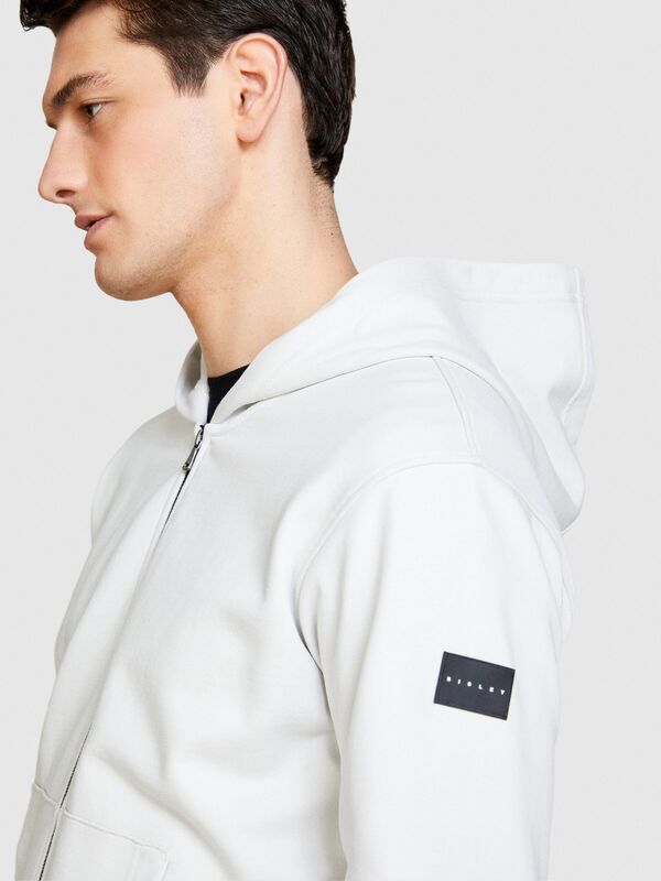 %100 Pamuk Tam Boy Fermuarlı Cepli Kapüşonlu Sweatshirt Erkek Renkli Sweatshirt - 324P3FPPS500B