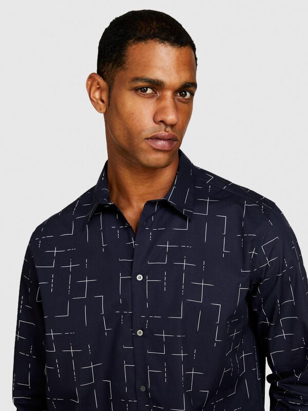 %100 Pamuk Tamamı Desenli Arkası Pileli Regular Fit Gömlek Erkek Siyah Mix Gömlek - 324P5YYUSQ03N %100 Pamuk Tamamı Desenli Arkası Pileli Regular Fit Gömlek Erkek Siyah Mix Gömlek - 324P5YYUSQ03N