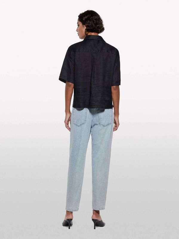 %100 Pamuk Taş Yıkama Normal Bel Mom Fit Denim Pantolon Kadın Mavi Denim Pantolon - 325P4TFHLE04I