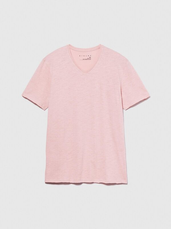 %100 Pamuk V Yaka Slim Fit T-Shirt Erkek Mix T-Shirt - 324P3WF0S4001