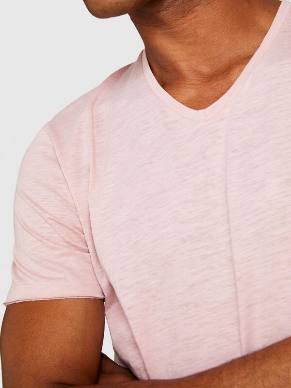 %100 Pamuk V Yaka Slim Fit T-Shirt Erkek Mix T-Shirt - 324P3WF0S4001