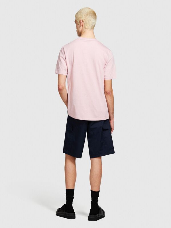 %100 Pamuk Yama Cepli Kemer Delikli Kargo Bermuda Şort Erkek Lacivert Şort - 324P4IUKS9015