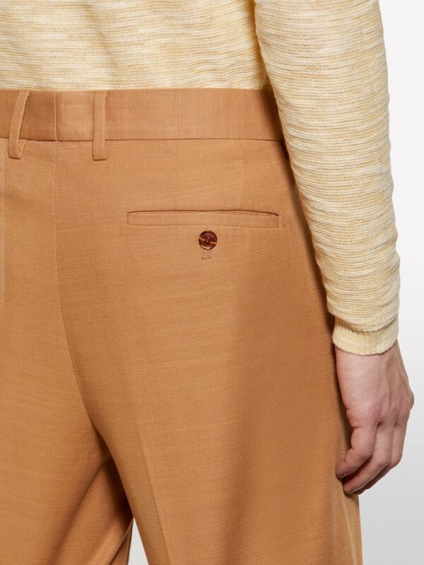 %100 Pamuk Yırtmaç Detaylı Regular Fit Bermuda Şort Erkek Kahverengi Şort - 325P4GJ0S9018