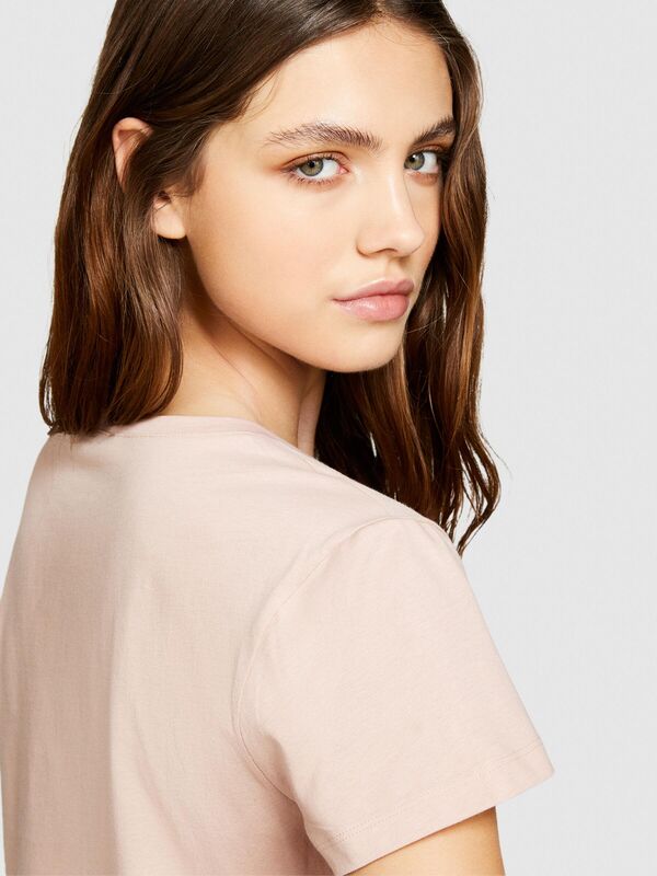 %100 Pamuk Yuvarlak Yakalı T-Shirt Kadın 04W T-Shirt - 324P3I1XL101S