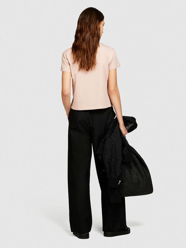 %100 Pamuk Yuvarlak Yakalı T-Shirt Kadın 04W T-Shirt - 324P3I1XL101S