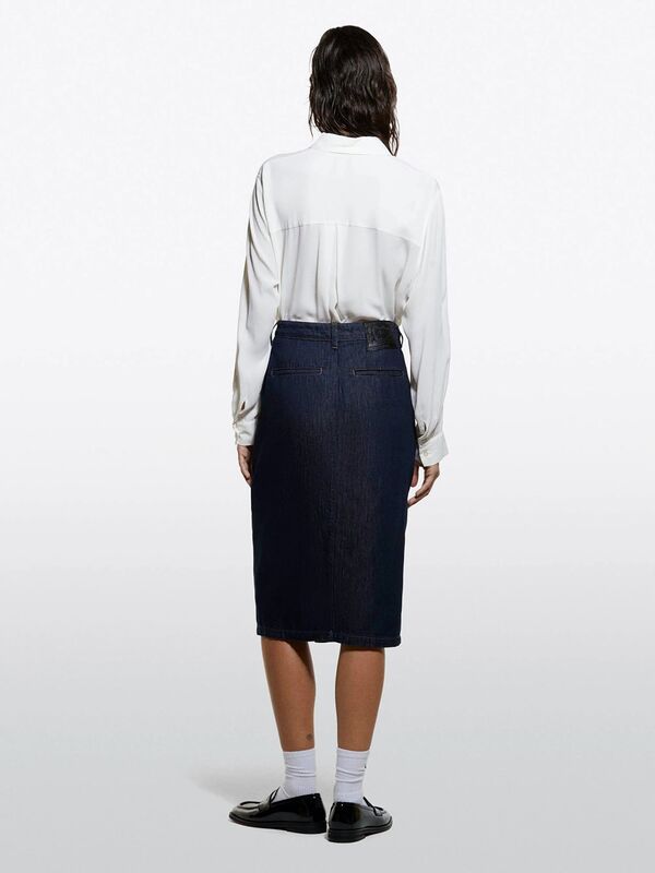 %100 Viskoz Asimetrik Oversize Gömlek Kadın Krem Gömlek - 325A5IDTLQ09G