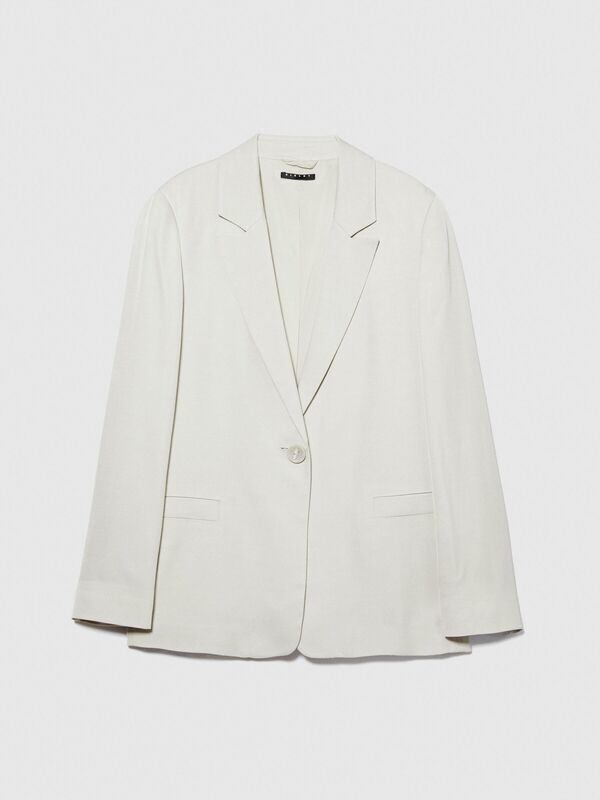 %100 Viskoz Cebi Biyeli Tek Düğmeli Saten Blazer Ceket Kadın Gri Ceket - 324P29NMLW023 %100 Viskoz Cebi Biyeli Tek Düğmeli Saten Blazer Ceket Kadın Gri Ceket - 324P29NMLW023