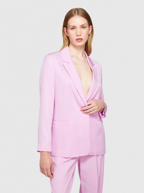 %100 Viskoz Cebi Biyeli Tek Düğmeli Saten Blazer Ceket Kadın Sarı Ceket - 324P29NMLW023