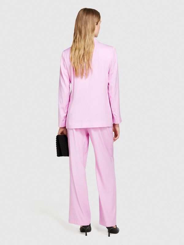 %100 Viskoz Cebi Biyeli Tek Düğmeli Saten Blazer Ceket Kadın Sarı Ceket - 324P29NMLW023