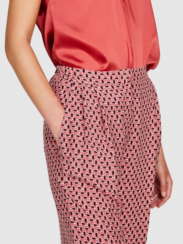 %100 Viskoz Desenli Palazzo Pantolon Kadın Siyah Pantolon - 323A4UTSLF03T