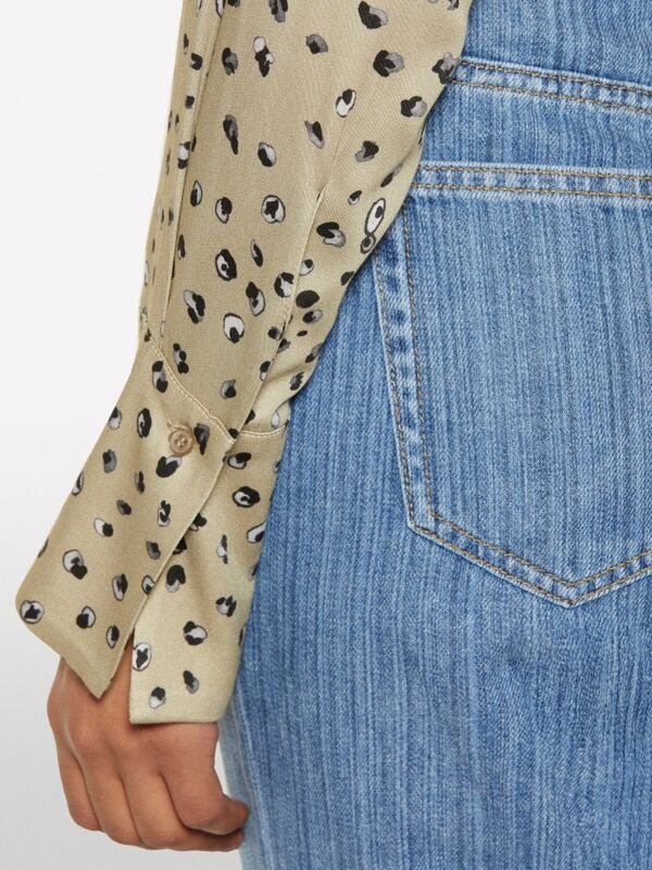 %100 Viskoz Desenli Regular Fit Gömlek Kadın Beyaz Mix Gömlek - 325P5PHVLQFF7