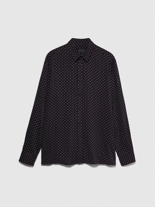 %100 Viskoz Regular Fit Puantiyeli Gömlek Erkek Renkli Gömlek - 323A5W7SLQ06M