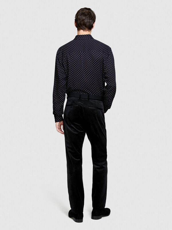 %100 Viskoz Regular Fit Puantiyeli Gömlek Erkek Renkli Gömlek - 323A5W7SLQ06M