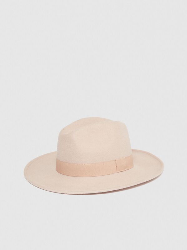 Sisley - %100 Yün Fötr Şapka Kadın Siyah Mix Şapka - 323A6IE9WA00Q