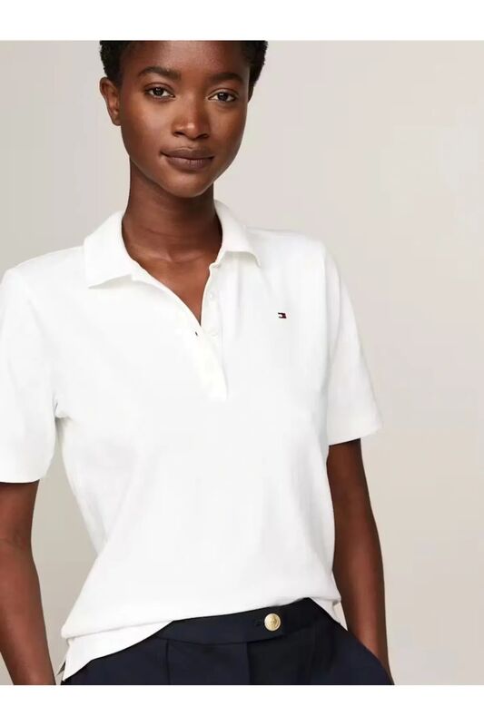 1985 REG PIQUE POLO SS Kadın Beyaz Polo - WW0WW43224 1985 REG PIQUE POLO SS Kadın Beyaz Polo - WW0WW43224