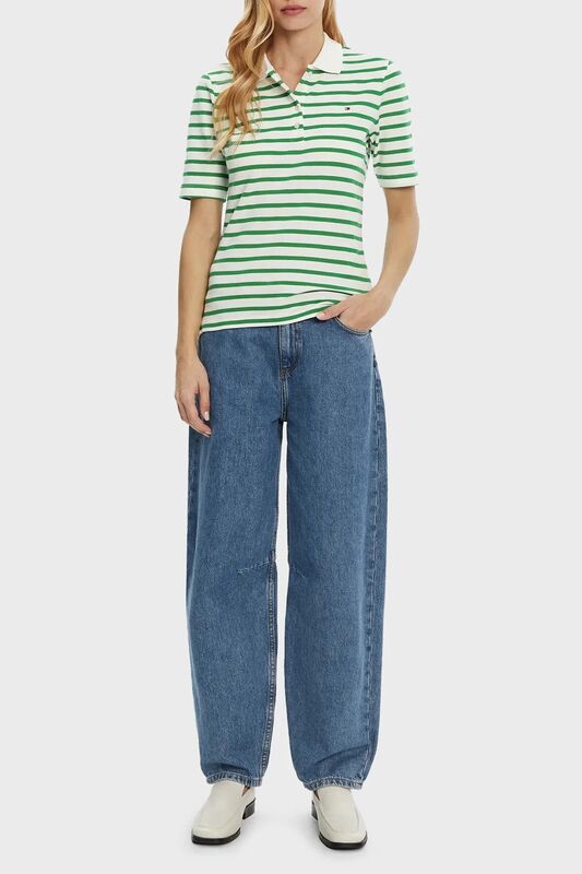 1985 REG PIQUE POLO SS Kadın Beyaz Polo - WW0WW43224