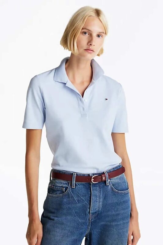 Tommy Hilfiger - 1985 REG PIQUE POLO SS Kadın Mavi Polo - WW0WW43224 Tommy Hilfiger - 1985 REG PIQUE POLO SS Kadın Mavi Polo - WW0WW43224