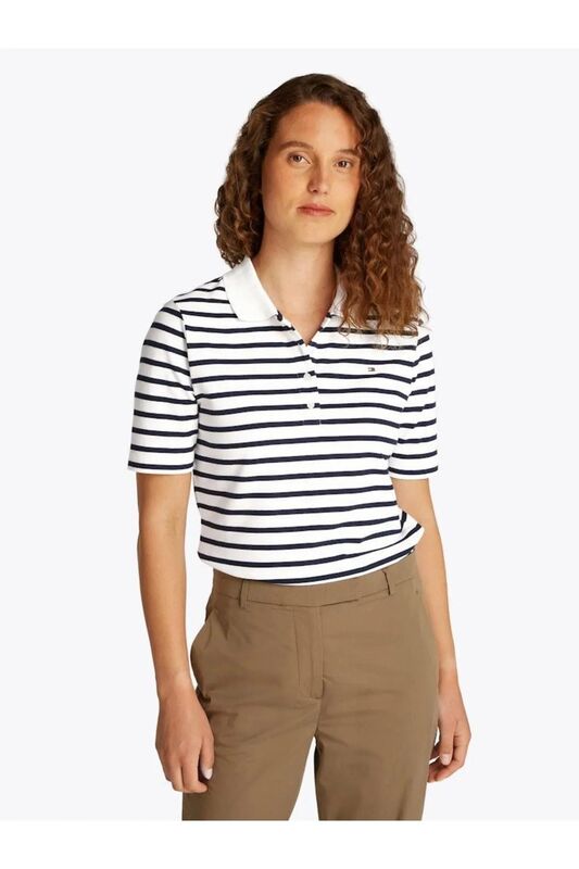 Tommy Hilfiger - 1985 REG PIQUE POLO SS Kadın Mavi Polo - WW0WW43224