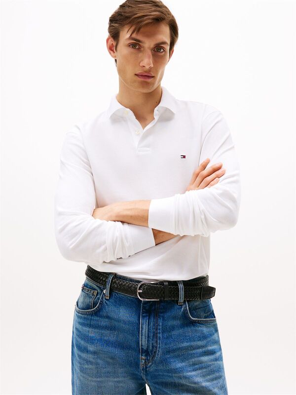 Tommy Hilfiger - 1985 REGULAR LS POLO Erkek Beyaz T-Shirt - MW0MW20183