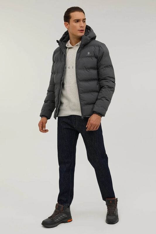 2W M-Sn22 Nolan Coat 2Pr Erkek Koyu Gri Kaban - 101165616