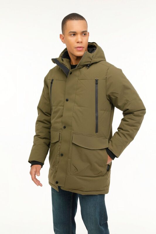 3W M-ADLERS LONG COAT 3PR Erkek Haki Kaban - 101398556