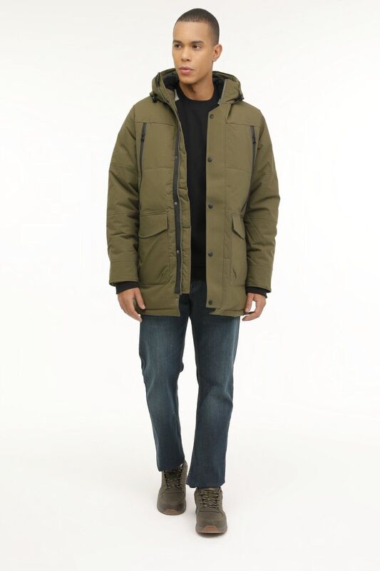 3W M-ADLERS LONG COAT 3PR Erkek Haki Kaban - 101398556