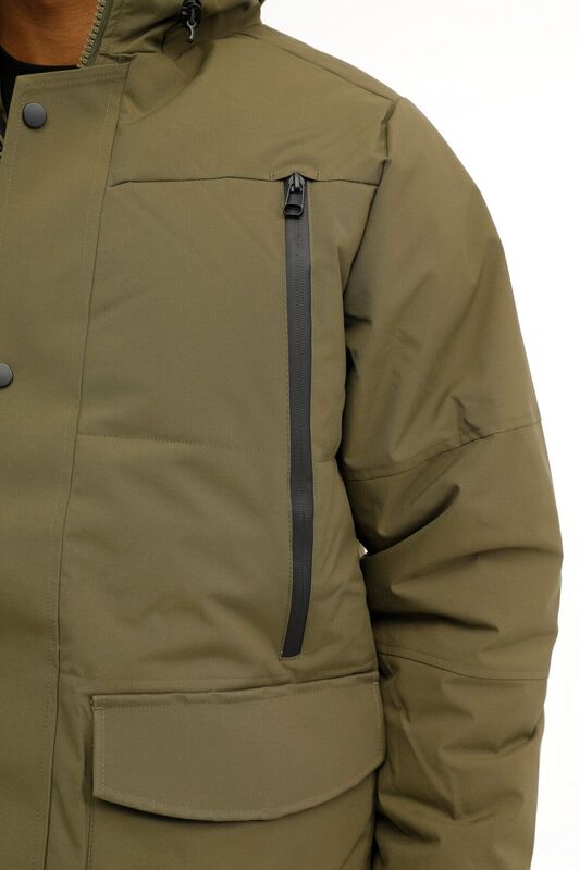 3W M-ADLERS LONG COAT 3PR Erkek Haki Kaban - 101398556