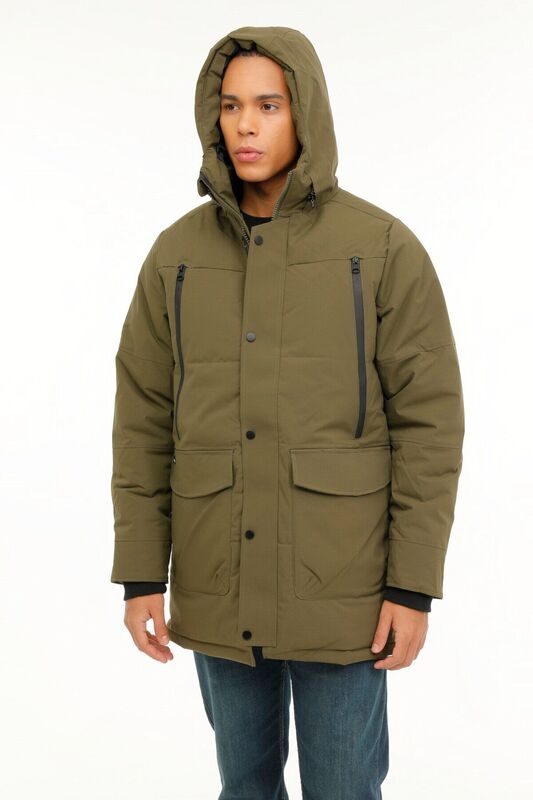 3W M-ADLERS LONG COAT 3PR Erkek Haki Kaban - 101398556