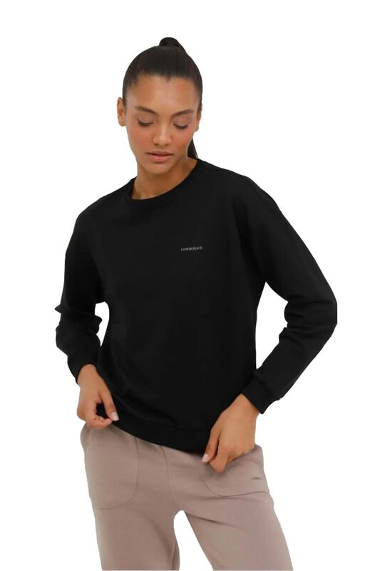 Lumberjack - 4M WB C NECK 16SN79 4FX Kadın Siyah Sweatshirt - 101503793