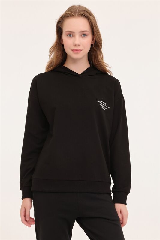 4W WB ANNA 17CT1179 4PR Kadın Siyah Sweatshirt - L101783869