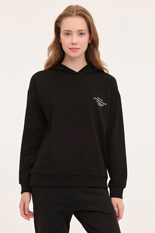 4W WB ANNA 17CT1179 4PR Kadın Siyah Sweatshirt - L101783869