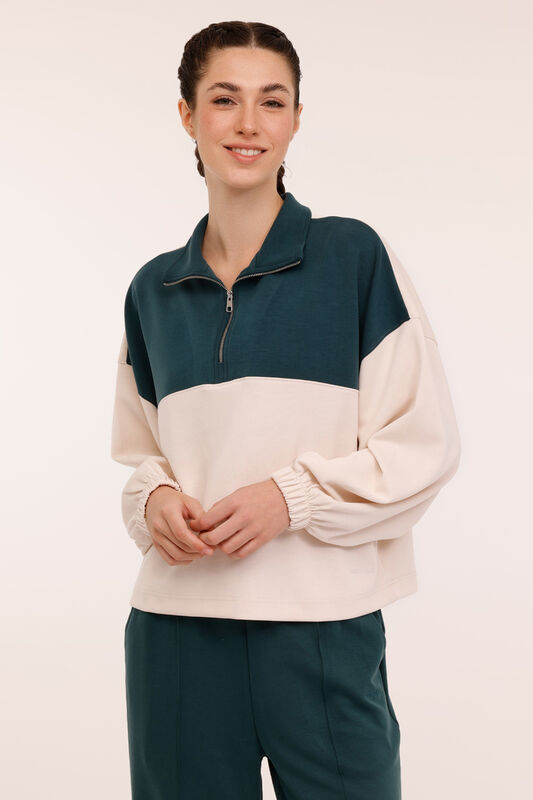 4W WL CADYNA 16KT02 4PR Kadın Yeşil Sweatshirt - L101894097