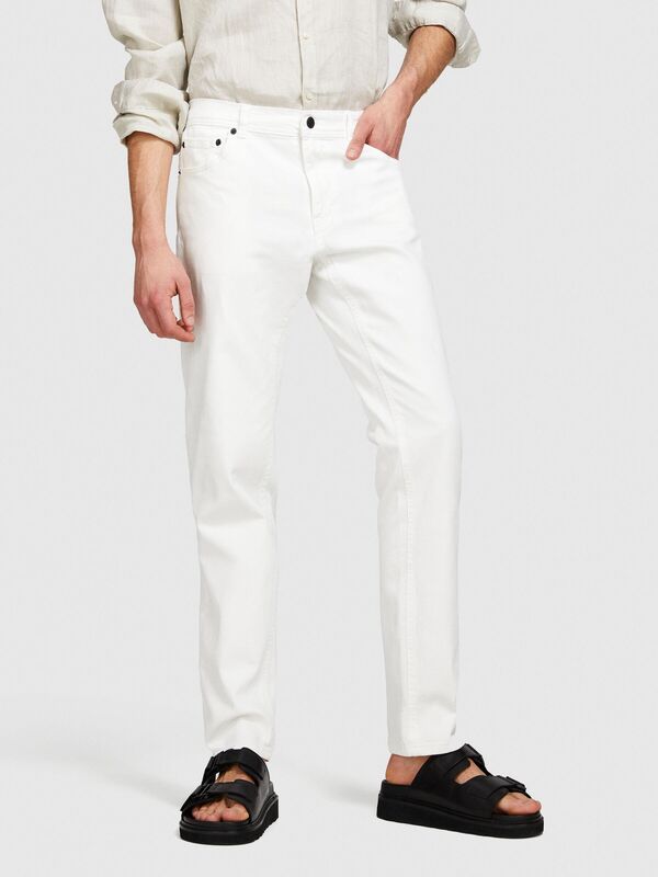 5 Cepli Normal Bel Denim Pantolon Erkek Kırık Beyaz Pantolon - 324P4SUYSE022