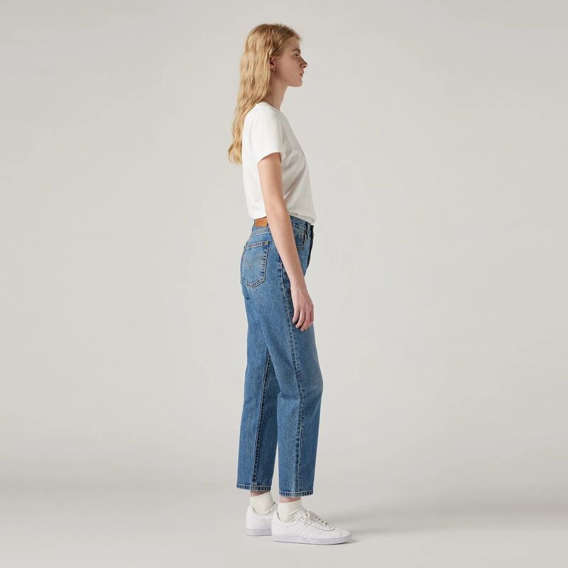 501 - CROP Kadın Mavi Denim Pantolon - A7739