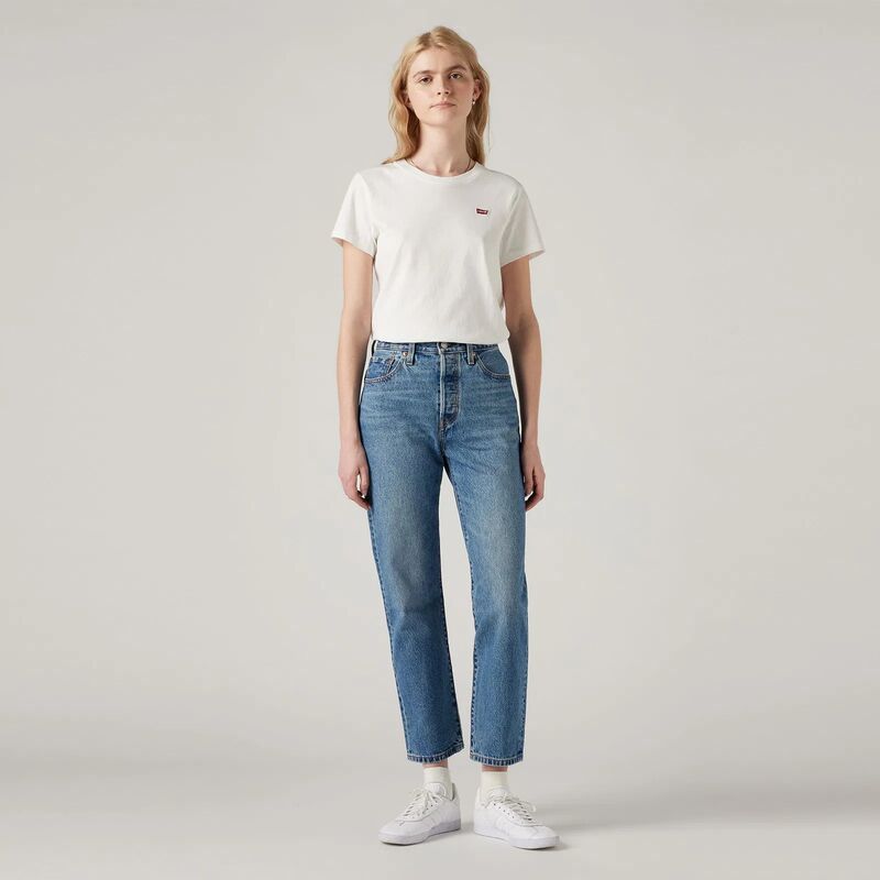 501 - CROP Kadın Mavi Denim Pantolon - A7739