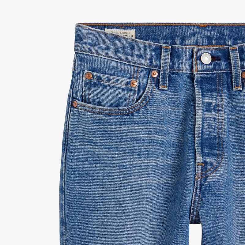 501 - CROP Kadın Mavi Denim Pantolon - A7739