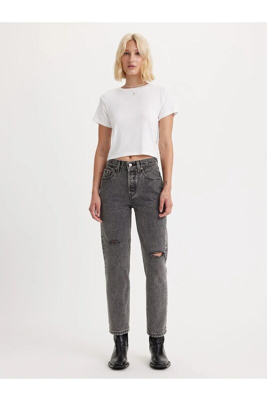 501 - CROP Kadın Mavi Denim Pantolon - A7739