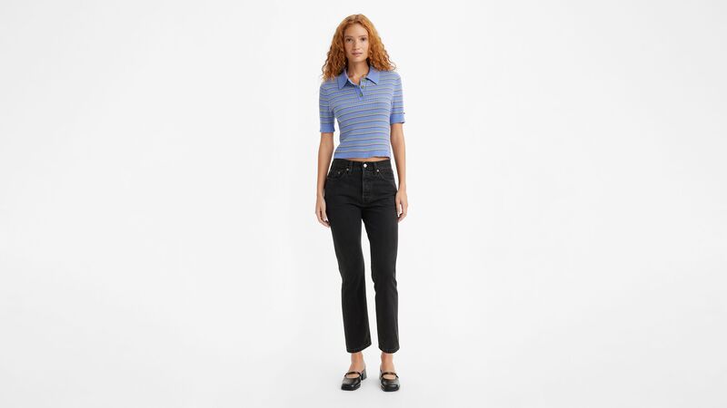 Levi's - 501 CROP LOCAL TR LUNAR BLACK CLEAN HEM Kadın Siyah Denim Pantolon - A7739
