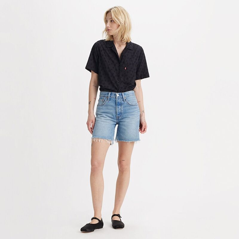 Levi's - 501 MID THIGH SHRT LW T FUN FLARE LIGH Kadın Mavi Şort - 003VH