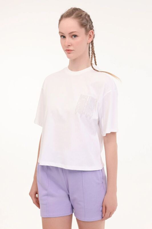 Lumberjack - 5FM WL YASHI 11F213 5FX Kadın Beyaz T-Shirt - 102006278