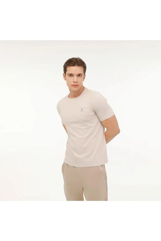 Lumberjack - 5M MB CT110 PM C NK T-SH 5FX Erkek Bej T-Shirt - 101952782