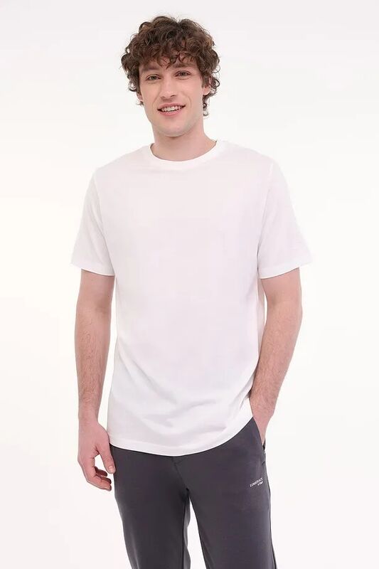 Lumberjack - 5M MB CT110 PM C NK T-SH 5FX Erkek Beyaz T-Shirt - 101939416