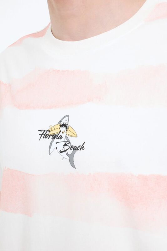 5M ML STRIPE 11HL110 5FX Erkek Turuncu T-Shirt - 102006161