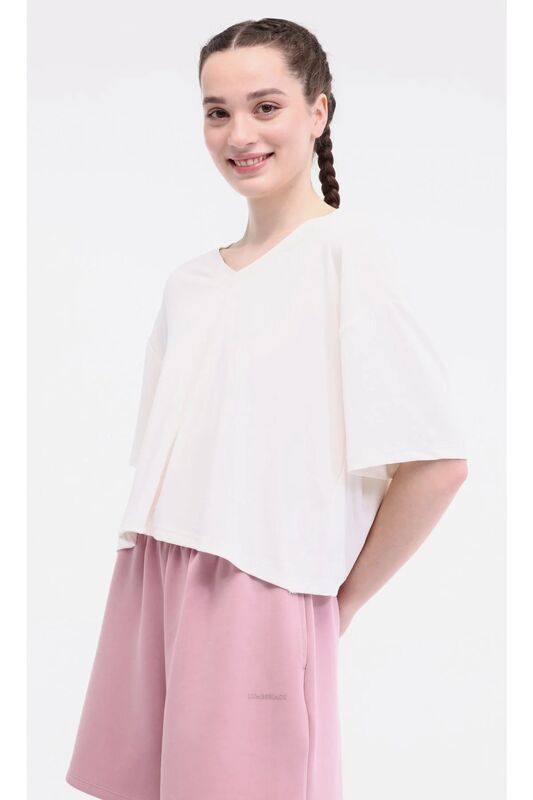 Lumberjack - 5M WL PAOLA 11MS451 5FX Kadın Bej T-Shirt - 101941196