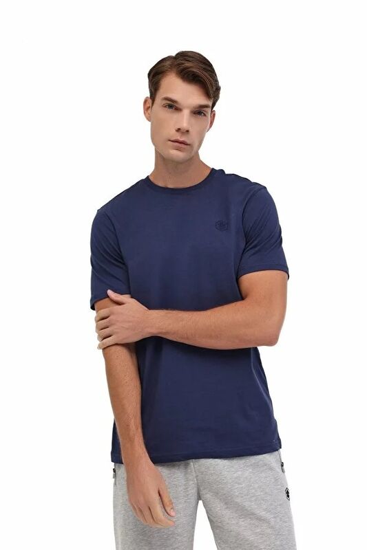 Lumberjack - 5W MB CT102 C NK T-SH 5PR Erkek Koyu Mavi T-Shirt - 102030607