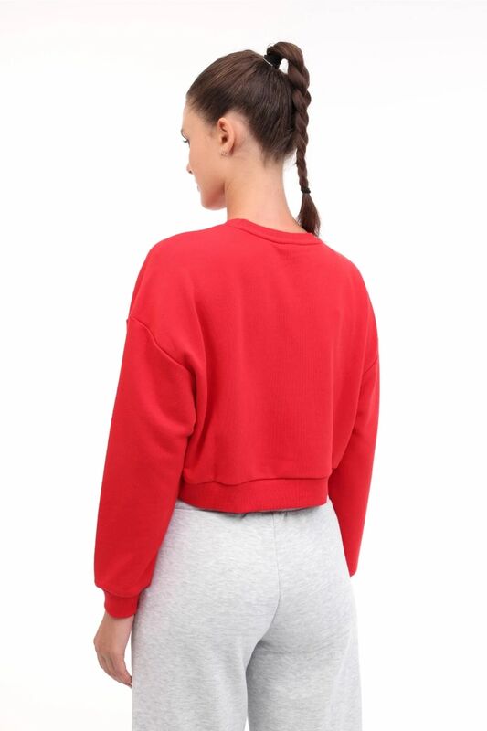 5W WL 16KUTAN BTS799 5PR Kadın Kırmızı Sweatshirt - 102021464