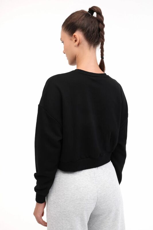 5W WL 16KUTAN BTS799 5PR Kadın Siyah Sweatshirt - 102021465