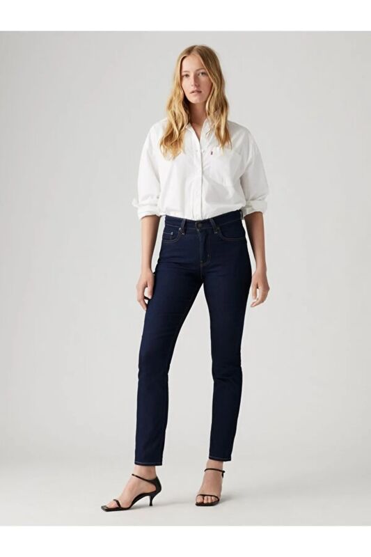 Levi's - 724 HIGH RISE STRAIGT TK CAST SHADOWS Kadın Lacivert Denim Pantolon - A7744